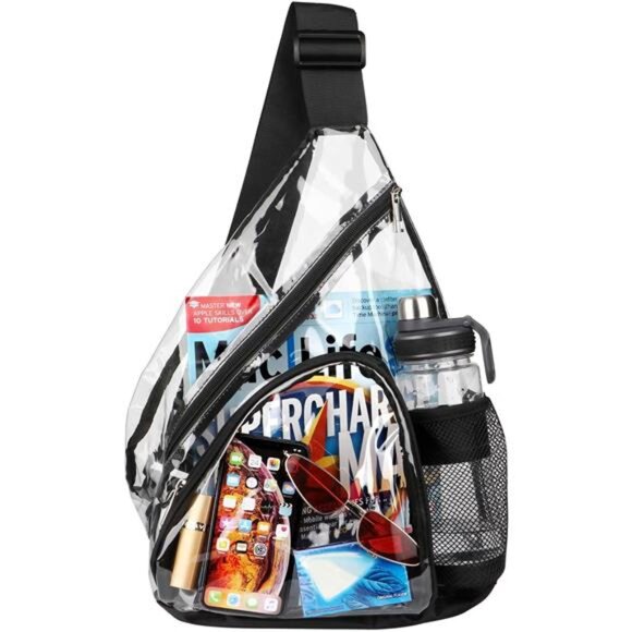 Clear Sling Bag, Clear Bag Stadium Approved, Transparent Shoulder - Picture 1 of 7